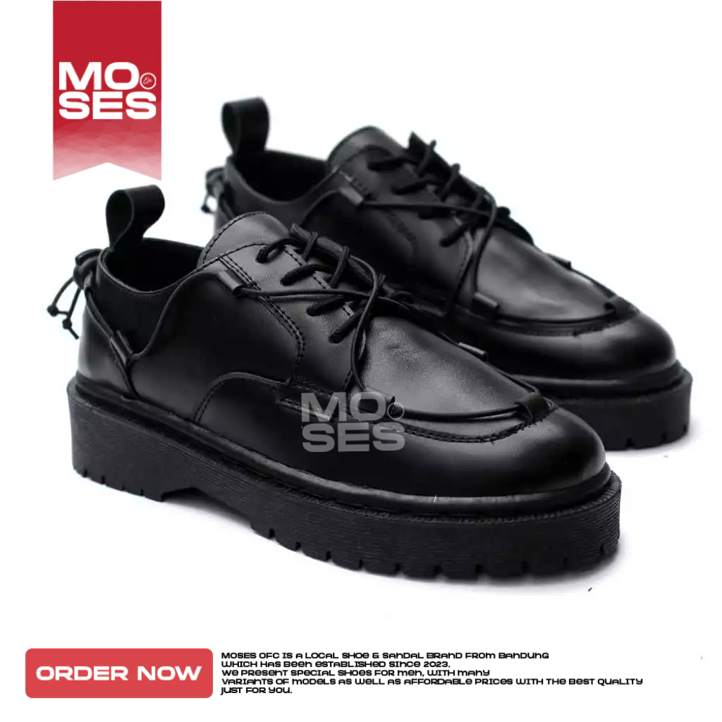 MOSES Sepatu Pantofel Oxford Pria Formal Hak Tinggi Kerja