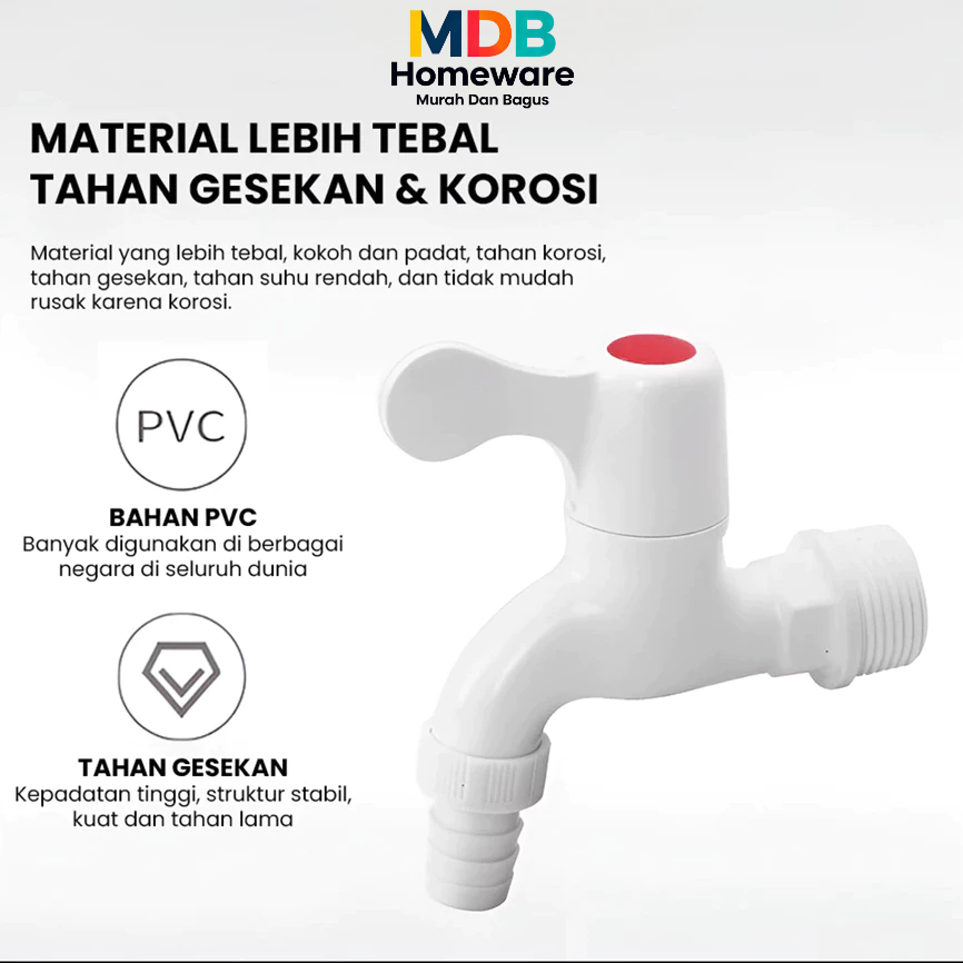Keran Plastik PVC Penghemat Air Serbaguna Kran Taman PVC Murah - Keran air Tembok Mesin Cuci Plastik