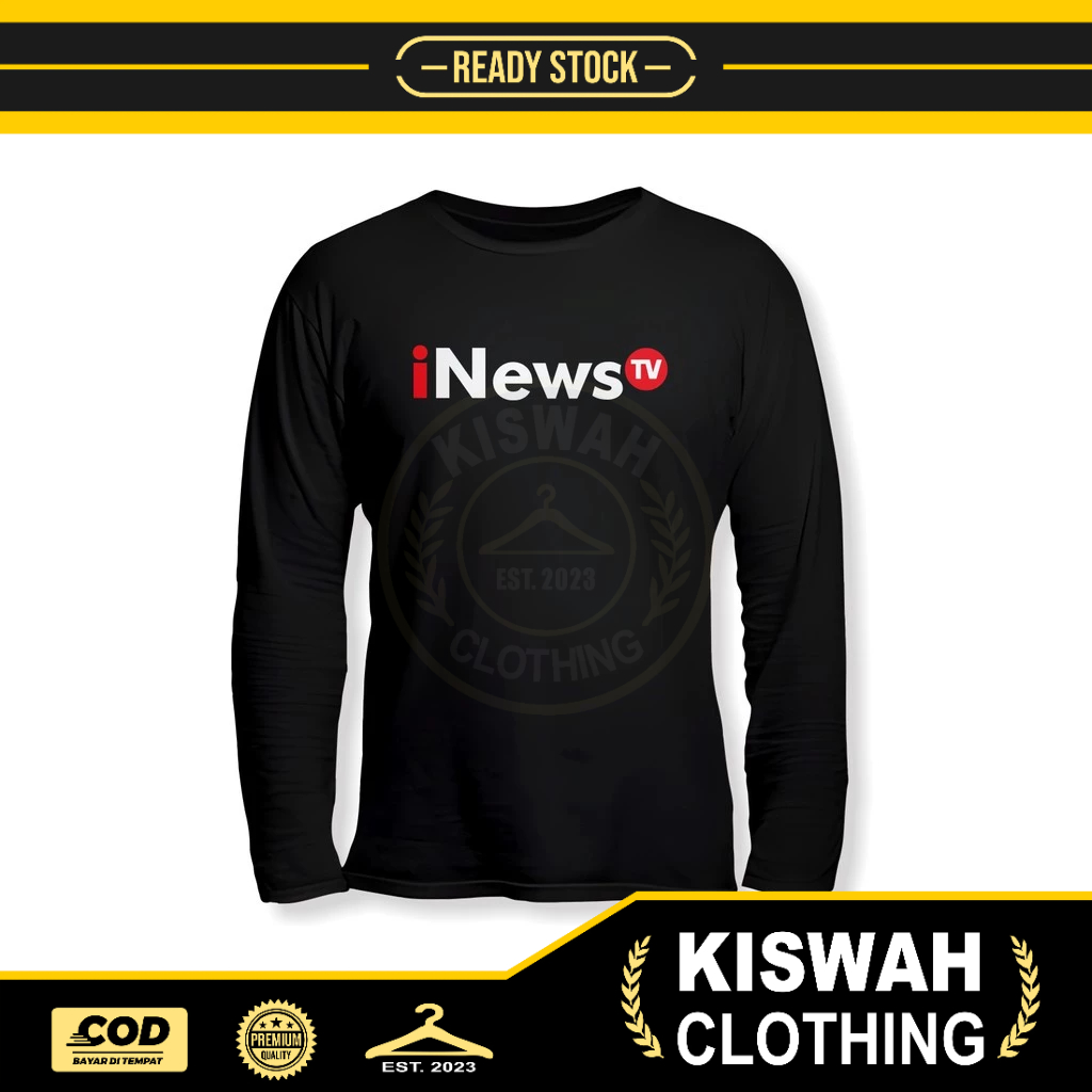 Kaos Tshirt iNews TV Lengan Panjang Baju Perusahaan