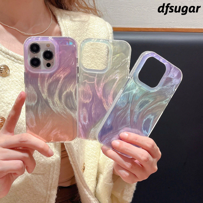 Casing Ponsel Laser Hot Silver Camlet  Casing Ponsel Mewah  Cocok untuk iPhone 14Promax 13-DF