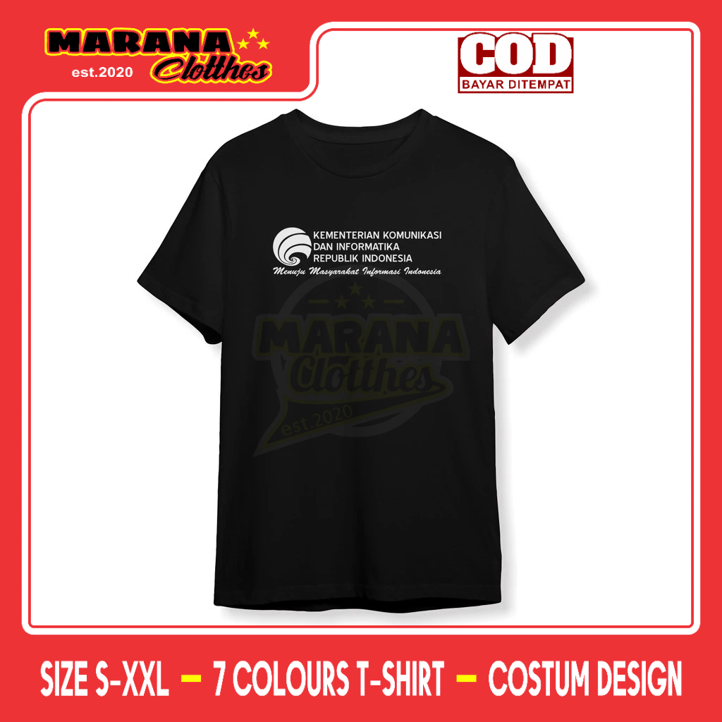 Kaos KOMINFO Kementrian Komunikasi dan Informatika Republik Indonesia Baju Pemerintahan