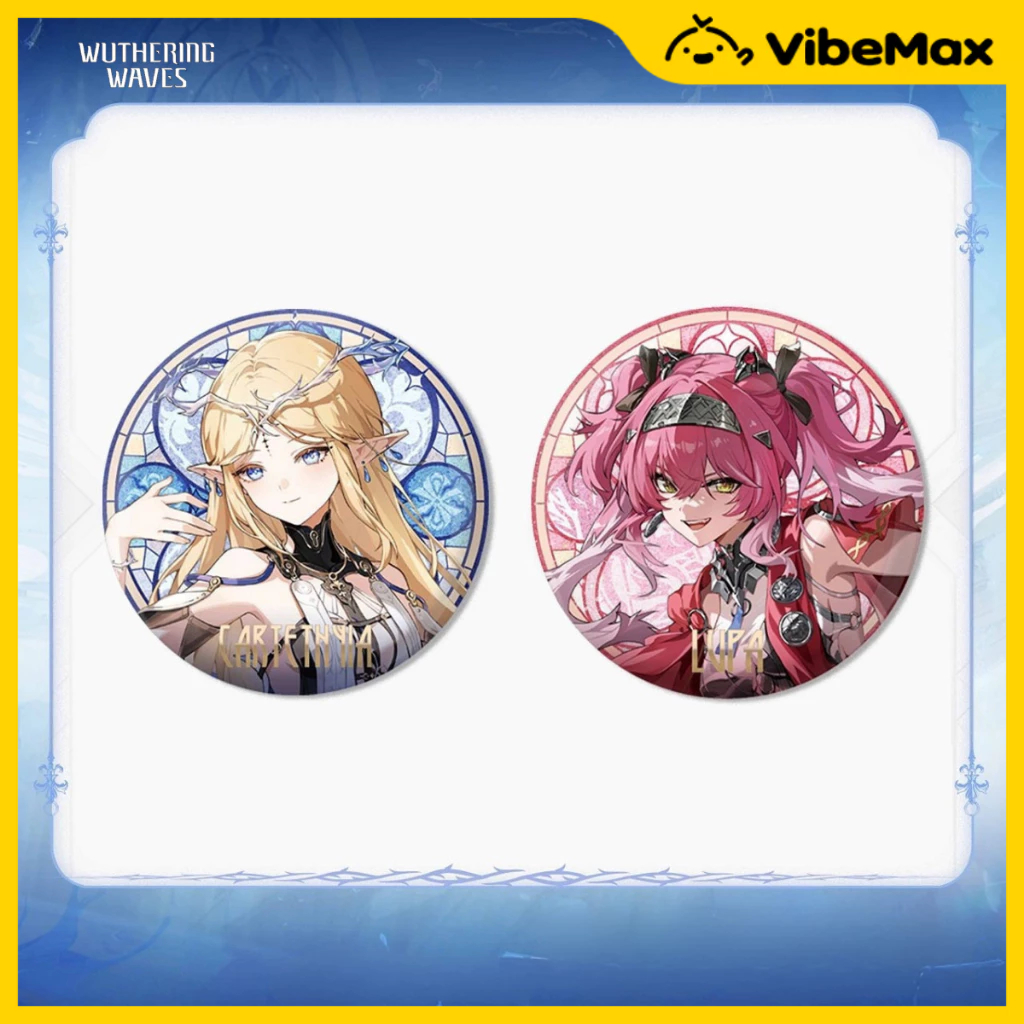 [NEW+Stok Siap] Wuthering Waves Cartethyia & Lupa Tin Badge WUWA Official Merch Anime