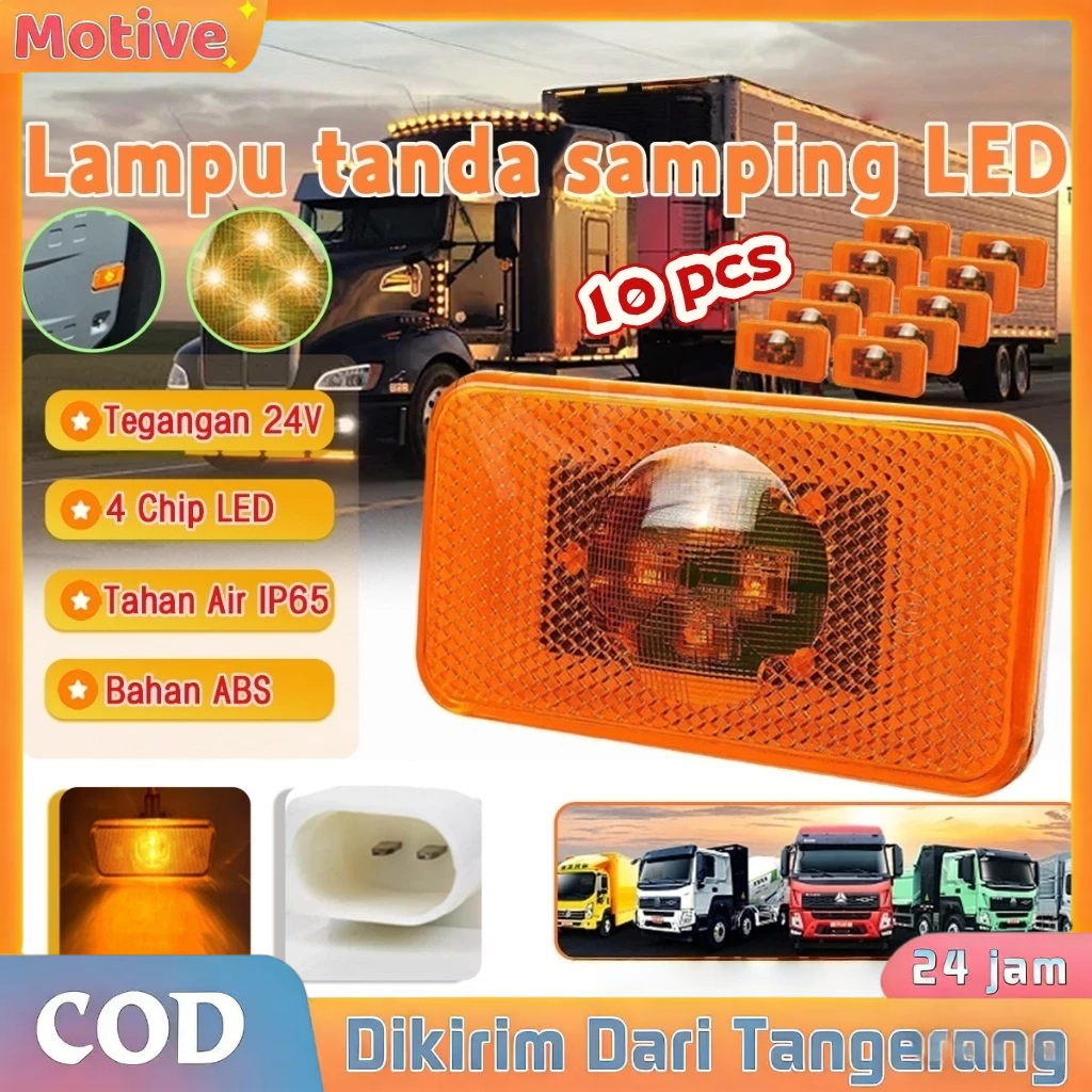 0pcs Lampu Sein Samping Truk LED Lampu Variasi Truk Lampu Volvo Lampu Truk Lampu Led Truklampu Led T
