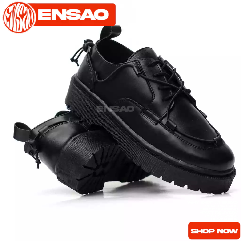 Sepatu Pria Formal Full Hitam Hak Tinggi