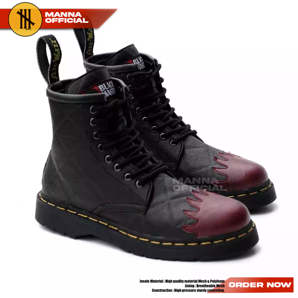 Sepatu Formal Boots Docmart Pria Hitam