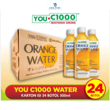 1 Dus You C1000 Orange Water 24pcs x 500ml ( Botol Plastik )
