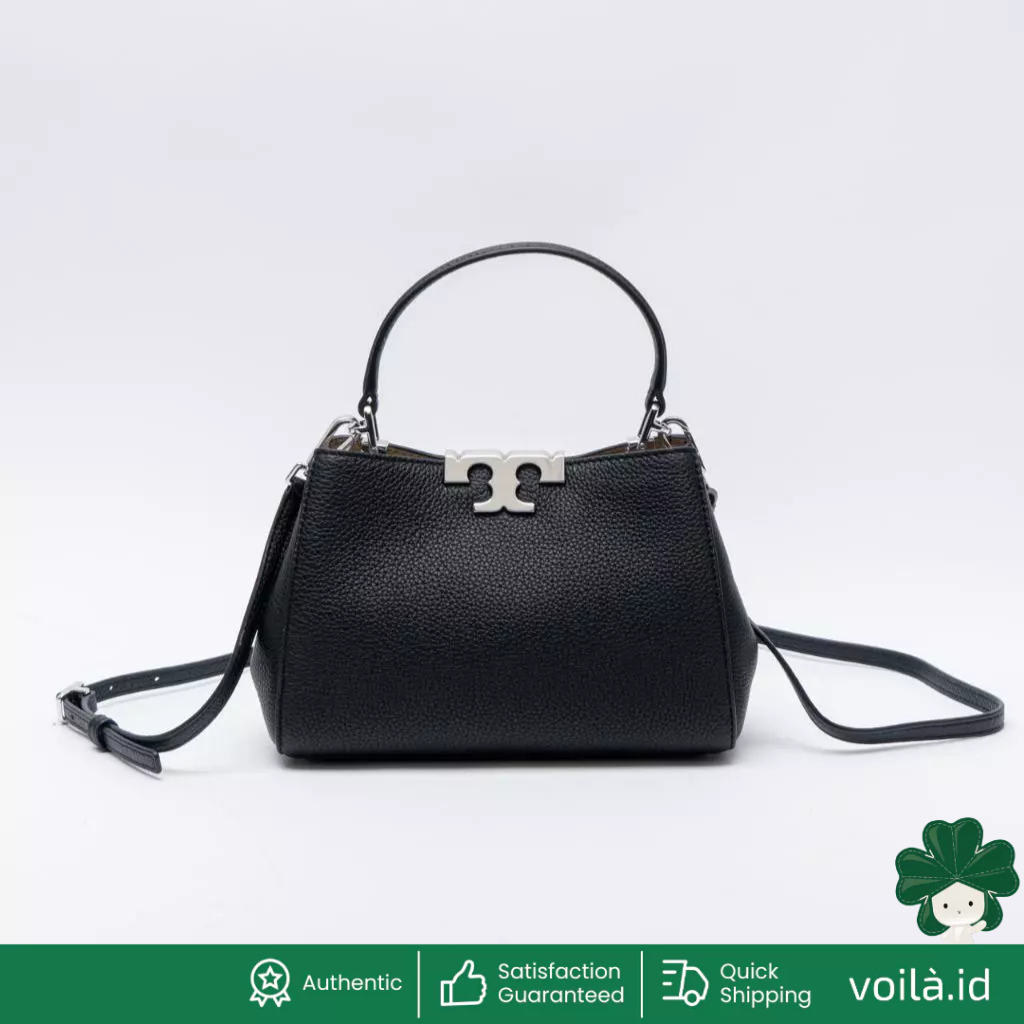 Eleanor Soft Pebble Mini Satchel Bag Black