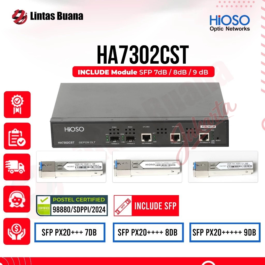Hioso HA7302 CST EPON OLT 2 Port / HA7302CST include SFP