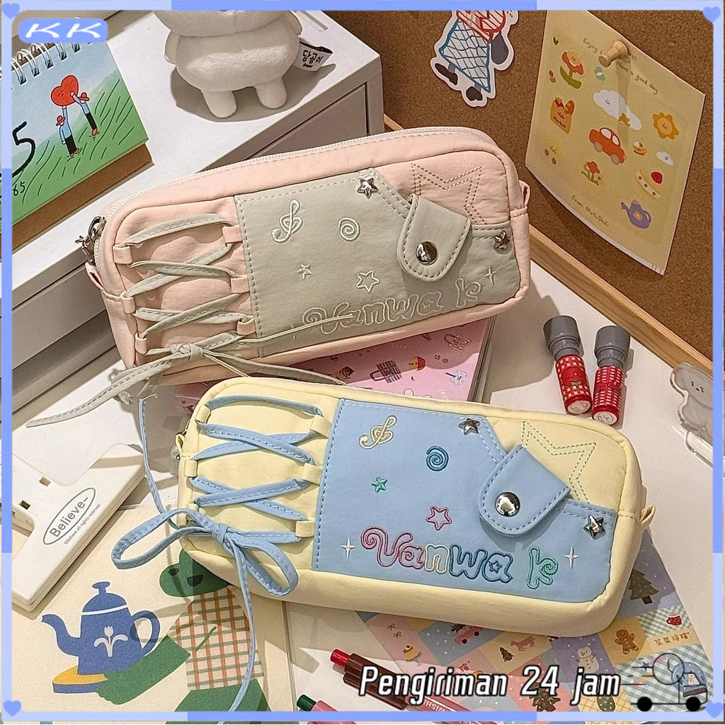 (Ready) Kotak Pensil Bintang Lucu / Tepak Pensil Aesthetic Korea Cewek / Kotak Pensil Unik