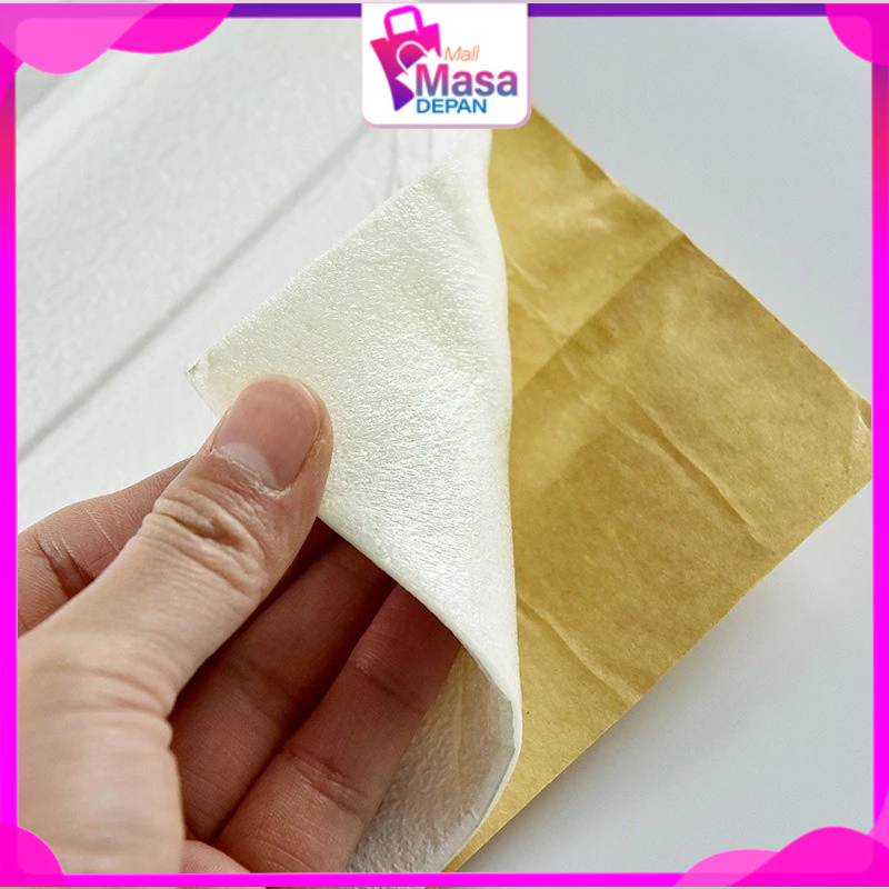 MMD Wallpaper Dinding Foam 3D Motif Batu Bata Corak Ukuran 76 x 70 CM Waterproof Brick Sticker Wallp