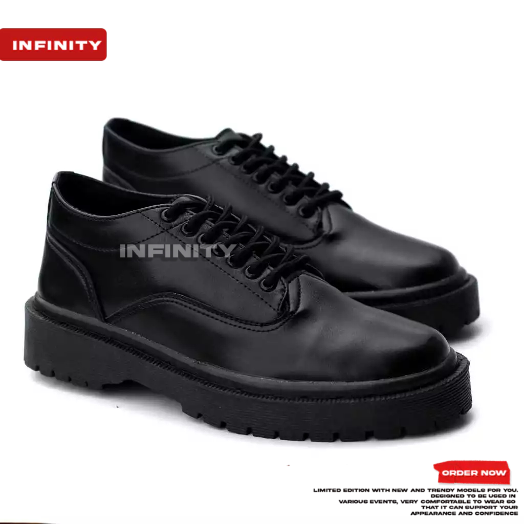 Sepatu Formal Pria Oxford Hak Tinggi Kulit Sintetis Anti Selip Hitam 39-44