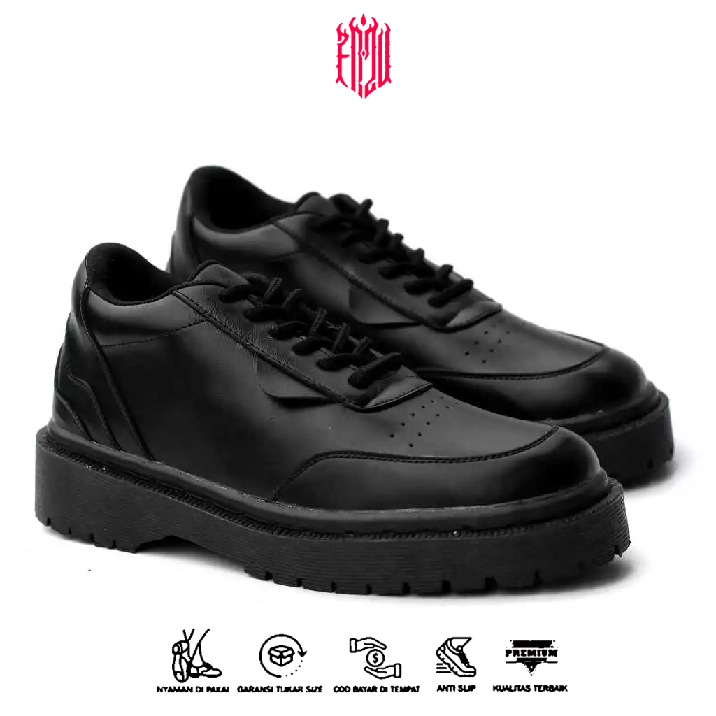 Sepatu Formal Pria Hak Tinggi Nyaman Hitam