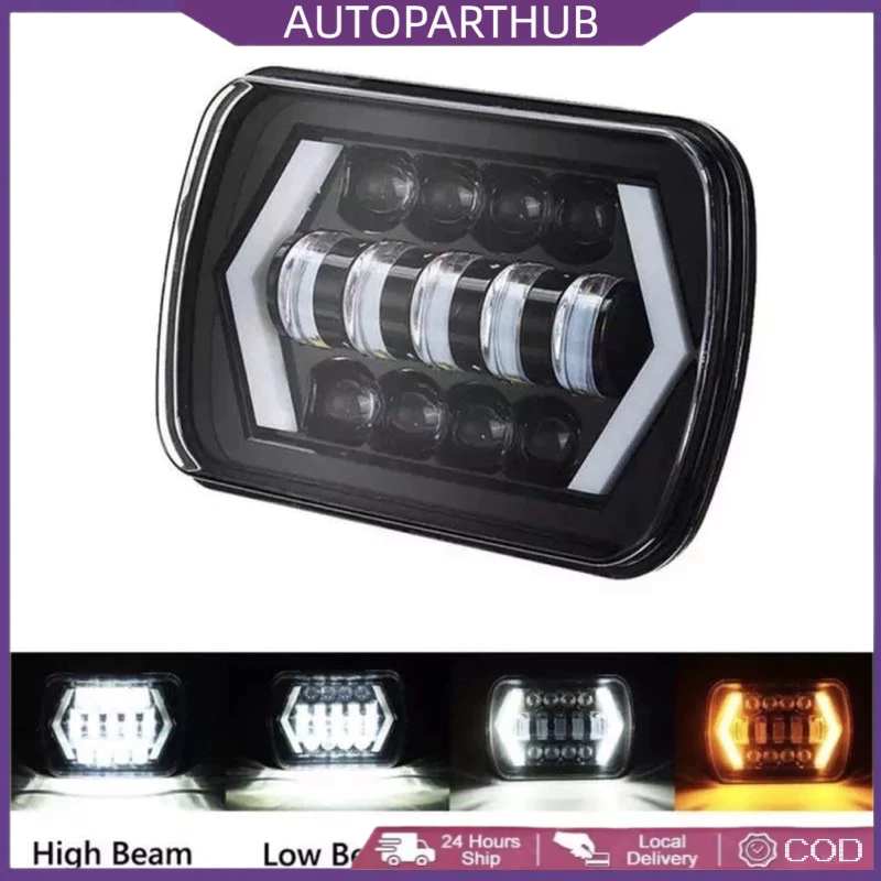 Lampu Depan Head Lamp D Maker Kotak 7inch 13LED Jeep Feroza Taft l300 Kijang Katana Carry 90watt
