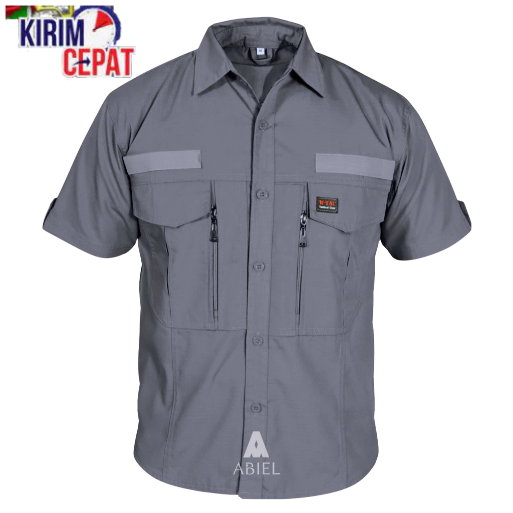 PROMO 12:12 Kemeja Tactical W-Tac Lengan Pendek Pria Baju Pdl Pdh Outdoor Lapangan Ribstop