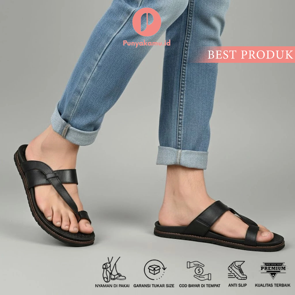 Sandal kulit pria casual - IMPLUSE TEVEZ