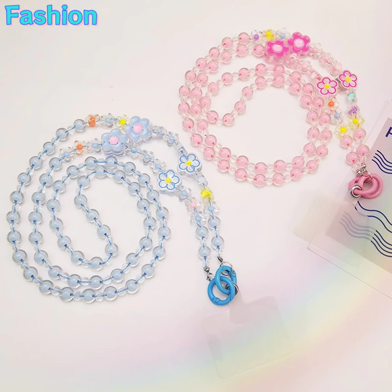 Rantai Telepon Manik-manik Warna-warni, Tali Tas Serbaguna Trendi, Tali Selempang Portabel Wanita-fa