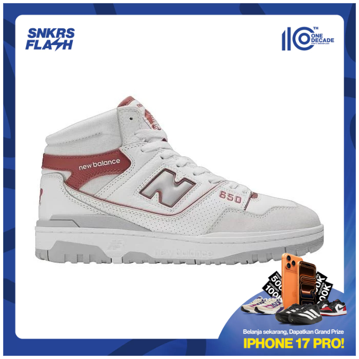 NEW BALANCE 650R Angora Pack White Red Sepatu Sneakers Pria - BB650RWF - Size 44