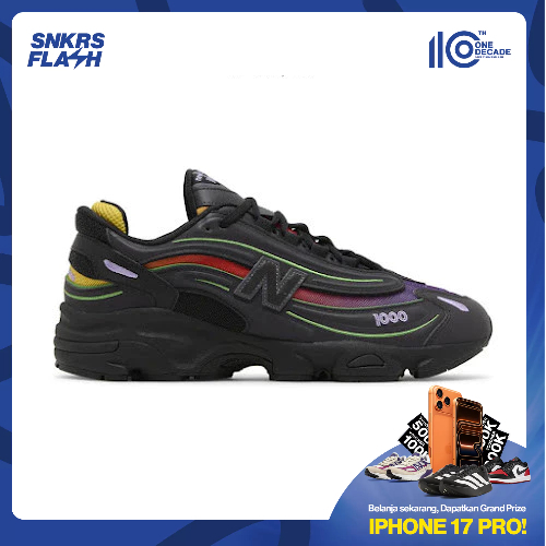 NEW BALANCE 1000 Reflective Black Multicolor Sepatu Sneakers Pria - M1000TP - Size 40.5