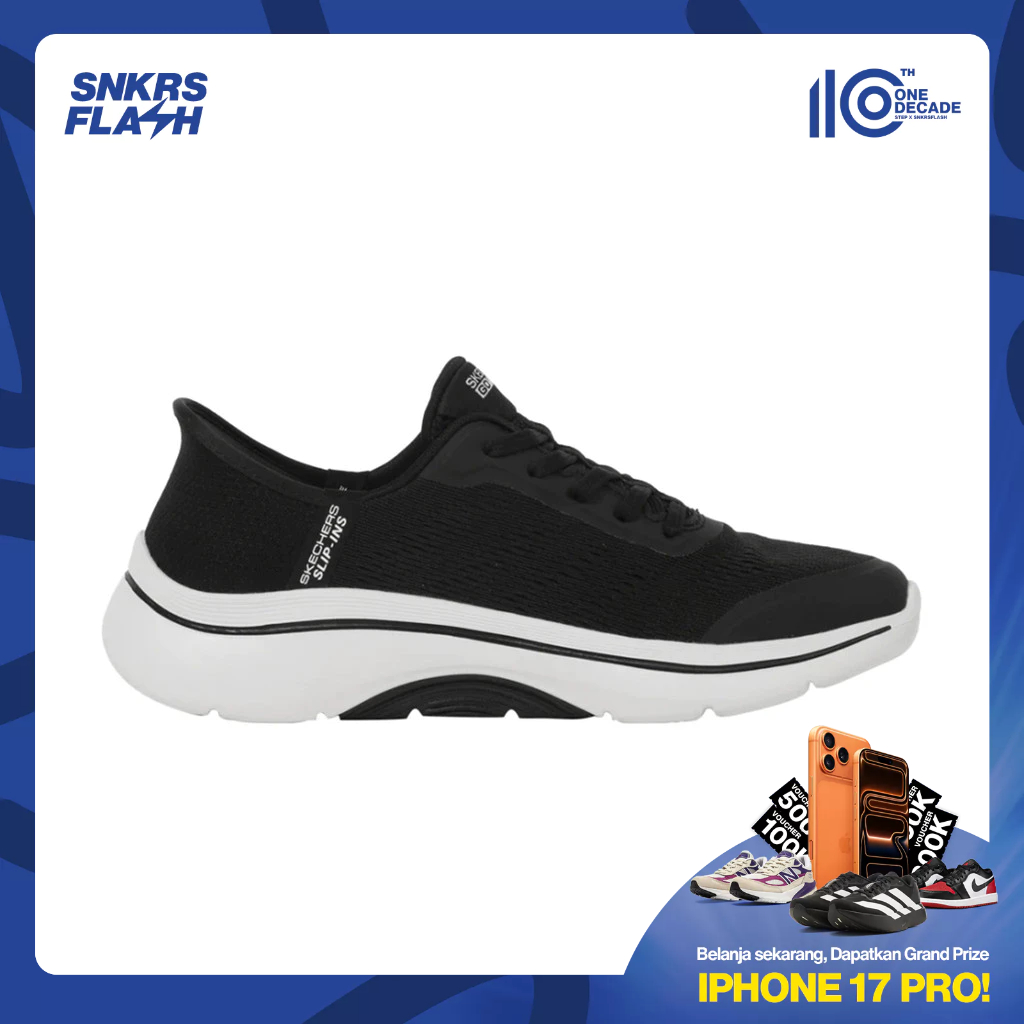 SKECHERS Go Walk Arch Fit 2 Black White Sepatu Casual Wanita - 125319BKW - Size 36