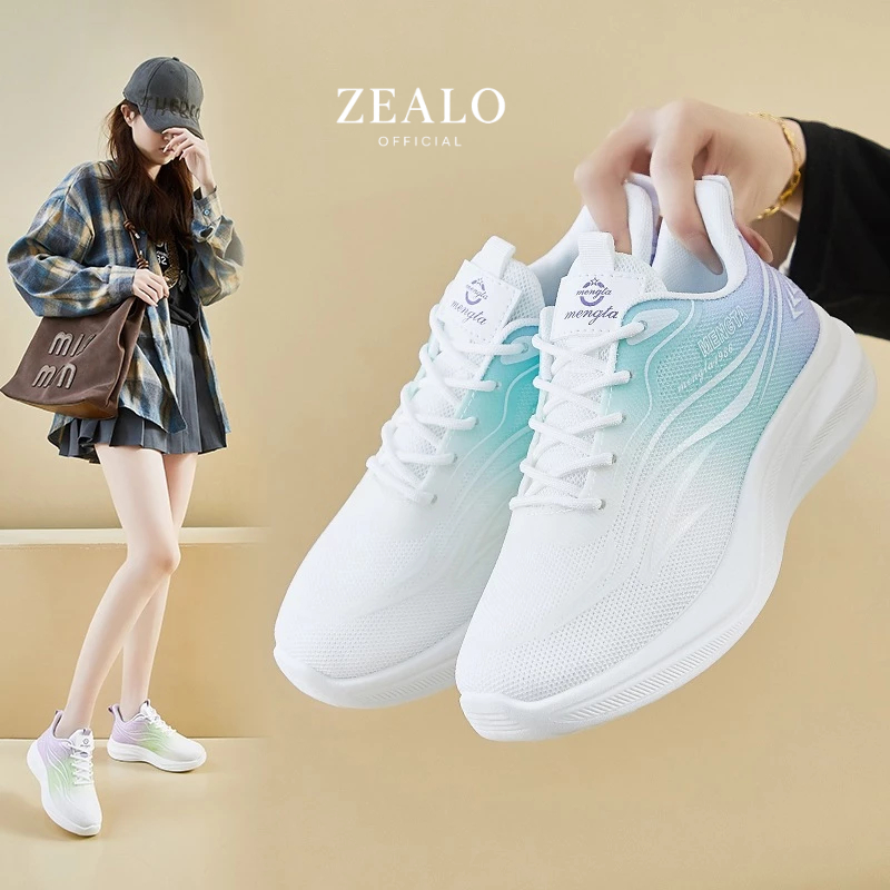 Zealo 406 Sepatu Sneakers Wanita Gradasi Warna Pastel – Ringan, Nyaman & Trendy