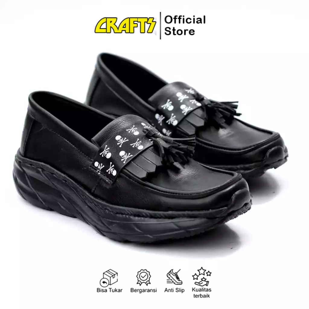 Sepatu Sneakers Pria Sole Tebal Chunky Hitam
