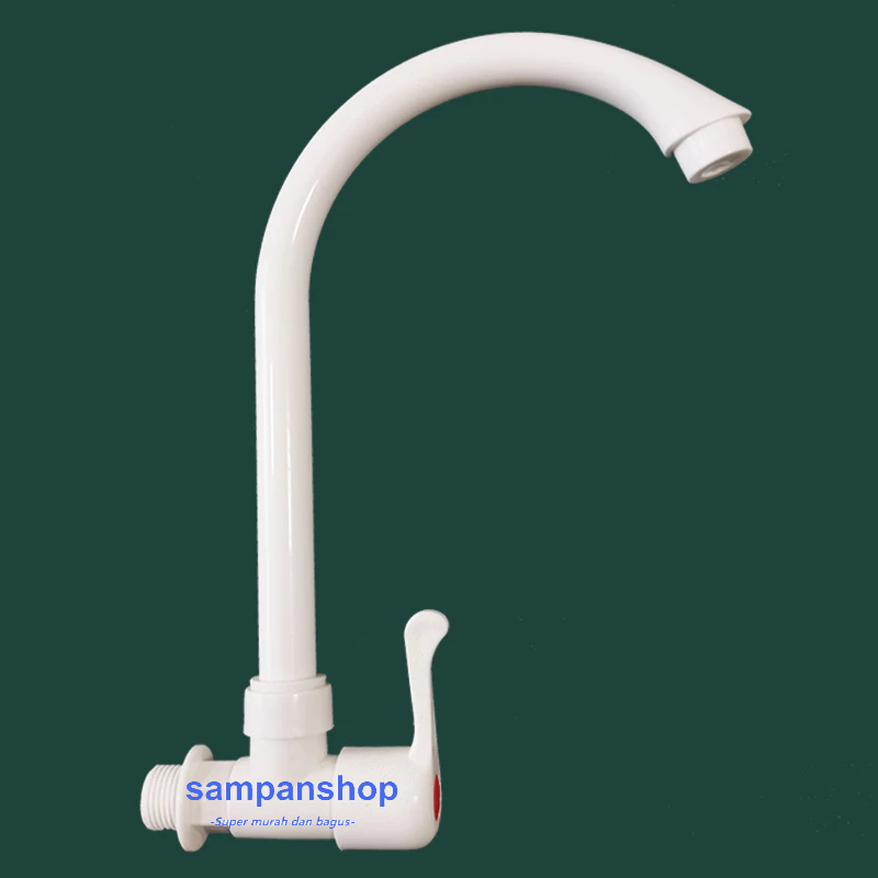 Keran angsa air plastik cuci piring wastafel PVC New Soligen kran air angsa 1/2 Keran angsa pvc kran