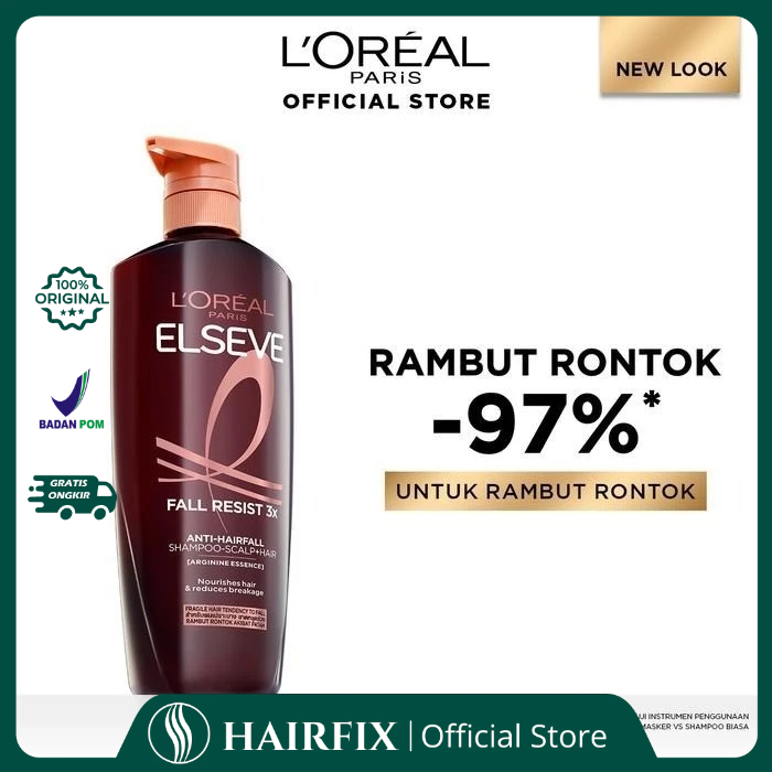 LOreal Paris Elseve Fall Resist 3X Anti-Hairfall Shampoo 620ml | Perawatan Rambut Rontok