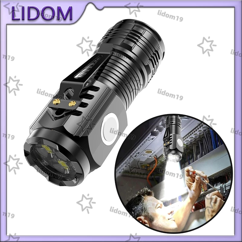 Senter Mini Led 3 Mata Senter Mini Anti Air Super Terang  Senter Portable Senter Tangan Led