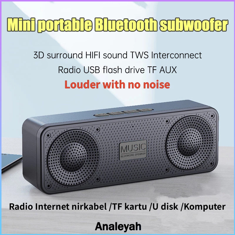 Mini Speaker Karaoke Musik Box Bluetooth Bass Radio Rumah Nirkabel Desktop Speaker Outdoor Portabel 