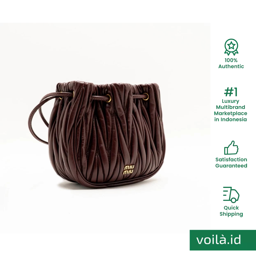 Matelassé Nappa Leather Pouch Burgundy