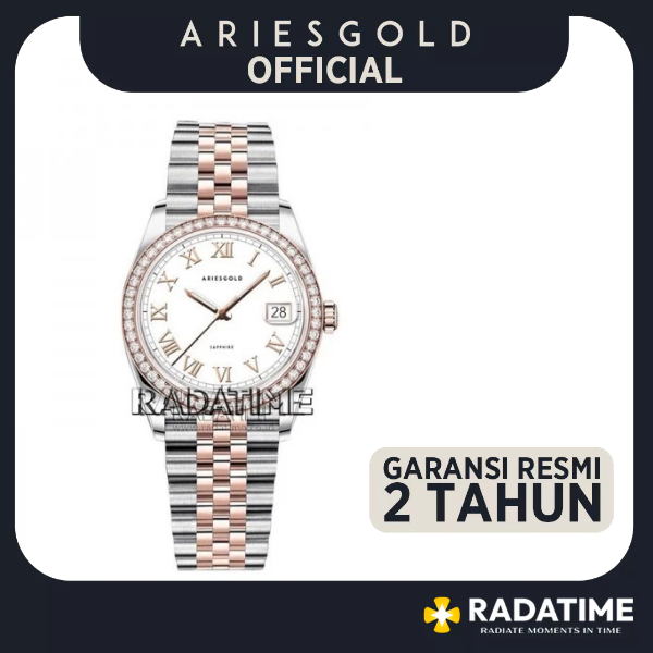 Jam Tangan Wanita Aries Gold B-1069R-2TR-RW Heritage Free Bezel 100% Original