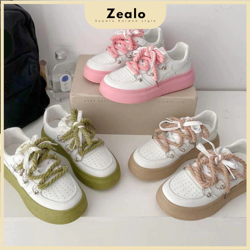 Zealo "Free Box" Sepatu Sneakers Wanita Sport Shoes Kasual Karet Fashion Korea Premium Quality 243