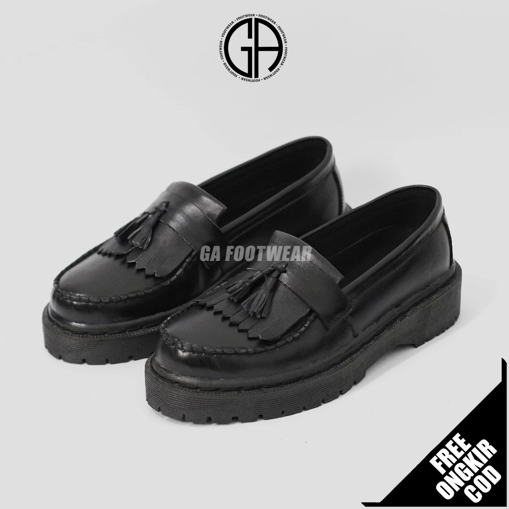 GA FOOTWEAR Ficus - Sepatu Docmart pria Loafers Slip On Formal Kondangan