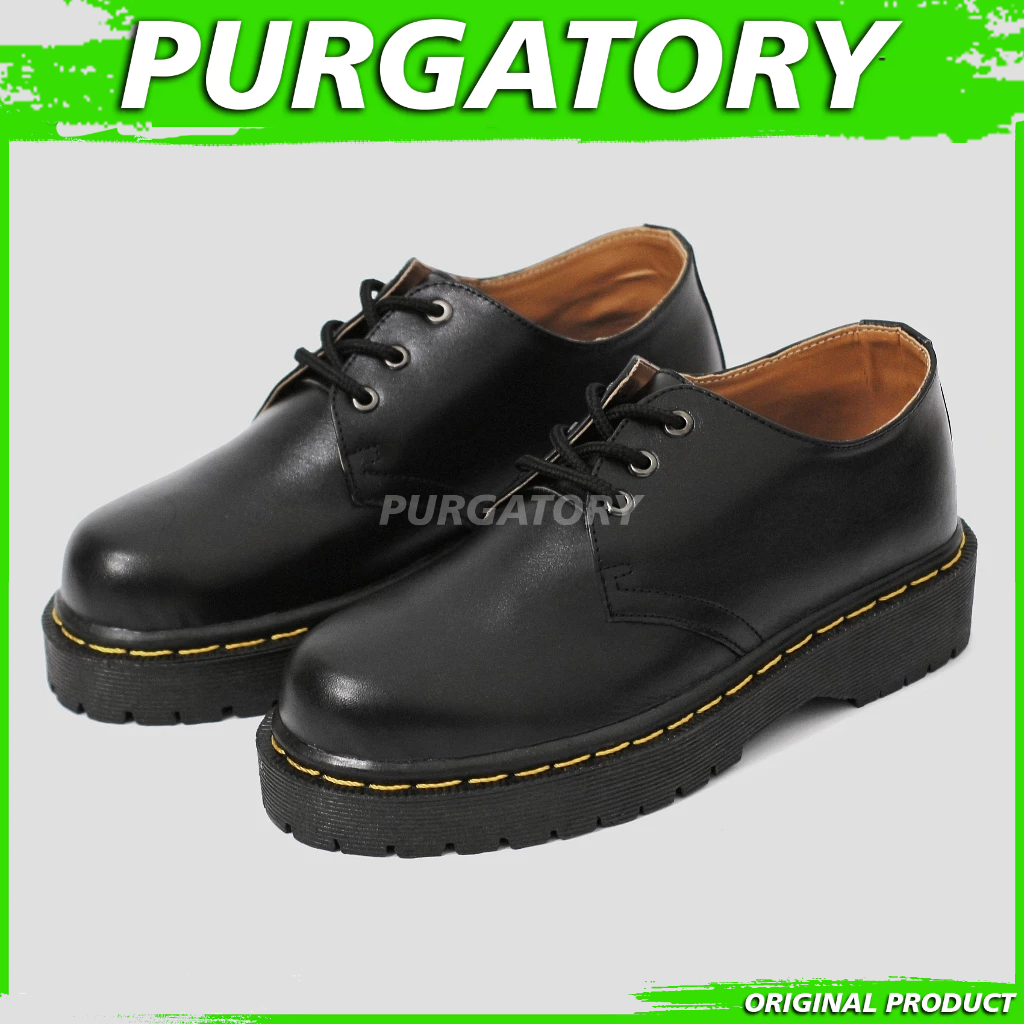 PURGATORY BERIS - Sepatu Docmart Pria Derby Low Boots 3 hole Nongkrong Skena