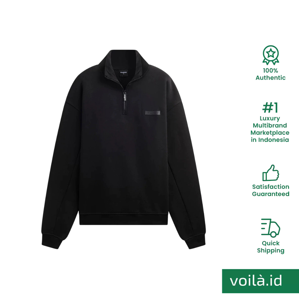 Sweatshirt Half Zip Label Black