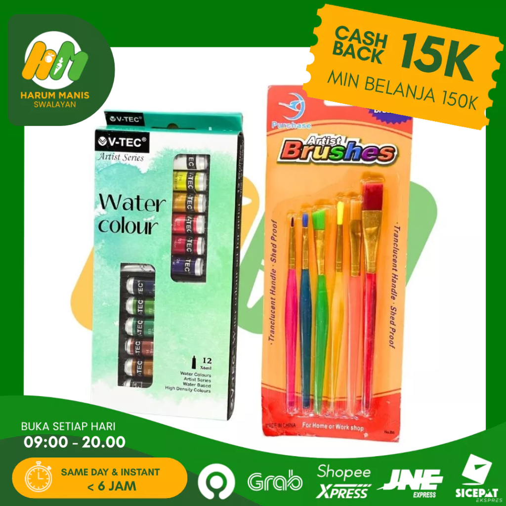 KUAS MELUKIS DAN CAT AIR PEWARNA UNTUK MELUKIS