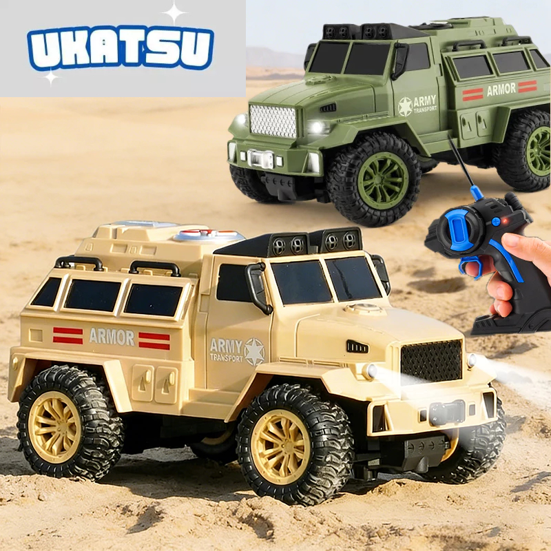 Mainan RC Truk Tentara – Lampu Depan Nyala, Ban Karet Anti Selip