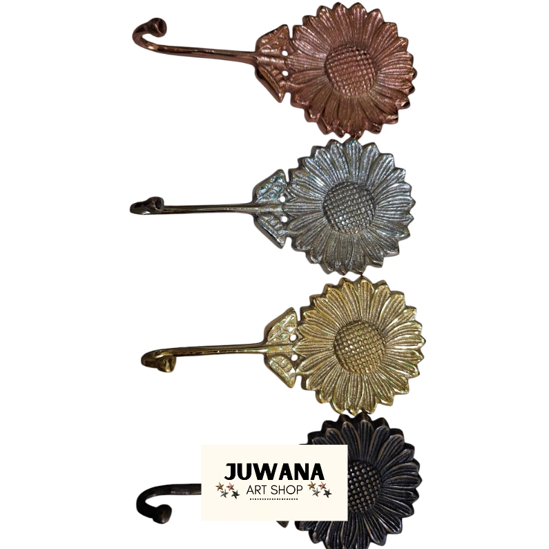 kapstok Kuningan Motif Bunga Matahari Besar | Hiasan Kuningan | Gantungan baju dan aksesoris kuninga