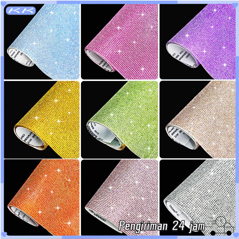 Ready DIY Stiker Kristal Berlian Imitasi 12*20cm Crystal Rhinestones Sticker Untuk Dekorasi Mobil / 