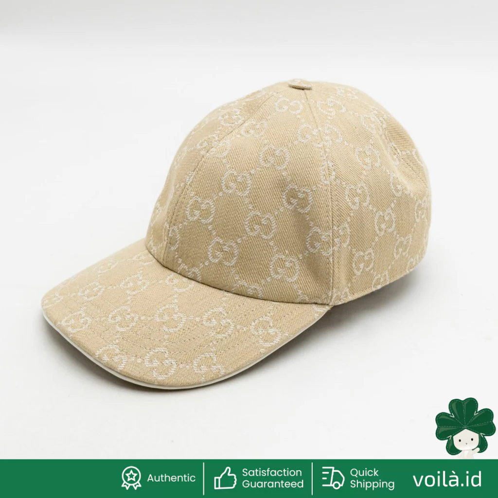 GG Denim Baseball Hat with Horsebit Light Grey/White