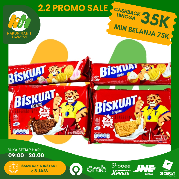 BISKUIT BISKUAT / BISKUAT BITES 35 GR / BISKUAT ORIGINAL / BISKUAT COKLAT 106GR