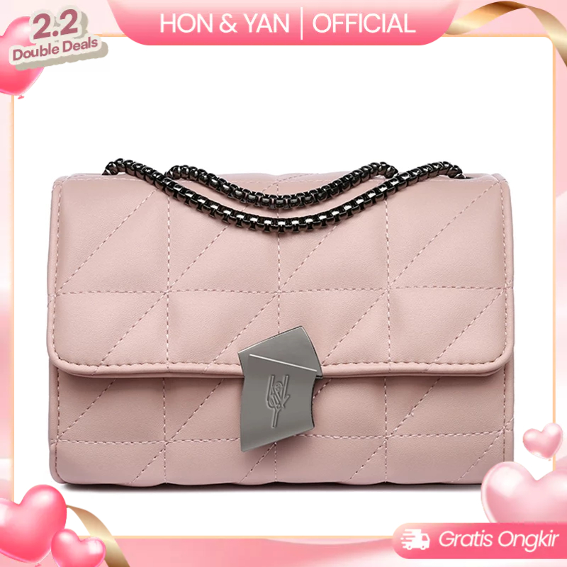 HONYAN Tas Selempang Wanita Kekinian Branded Hitam Elegant Terbaru  Selina Tas Pesta Undangan Kondan