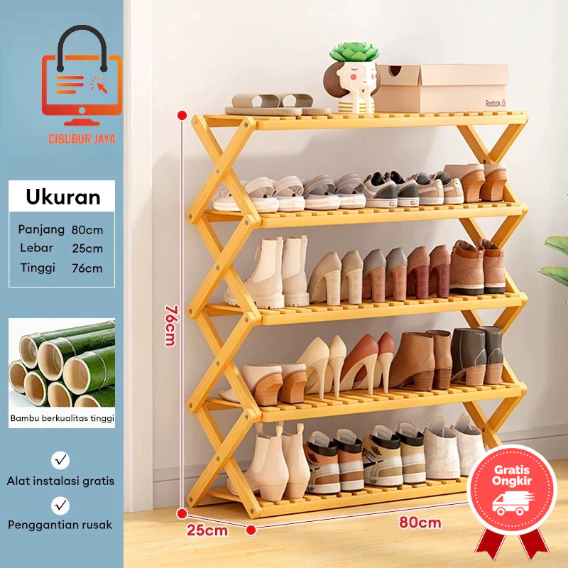 CIBUBUR JAYA GRATIS ONGKIR BALI BEST SELLER TERBARU RAK SEPATU BAMBU ZIGZAG RAK SEPATU X RAK SEPATU 