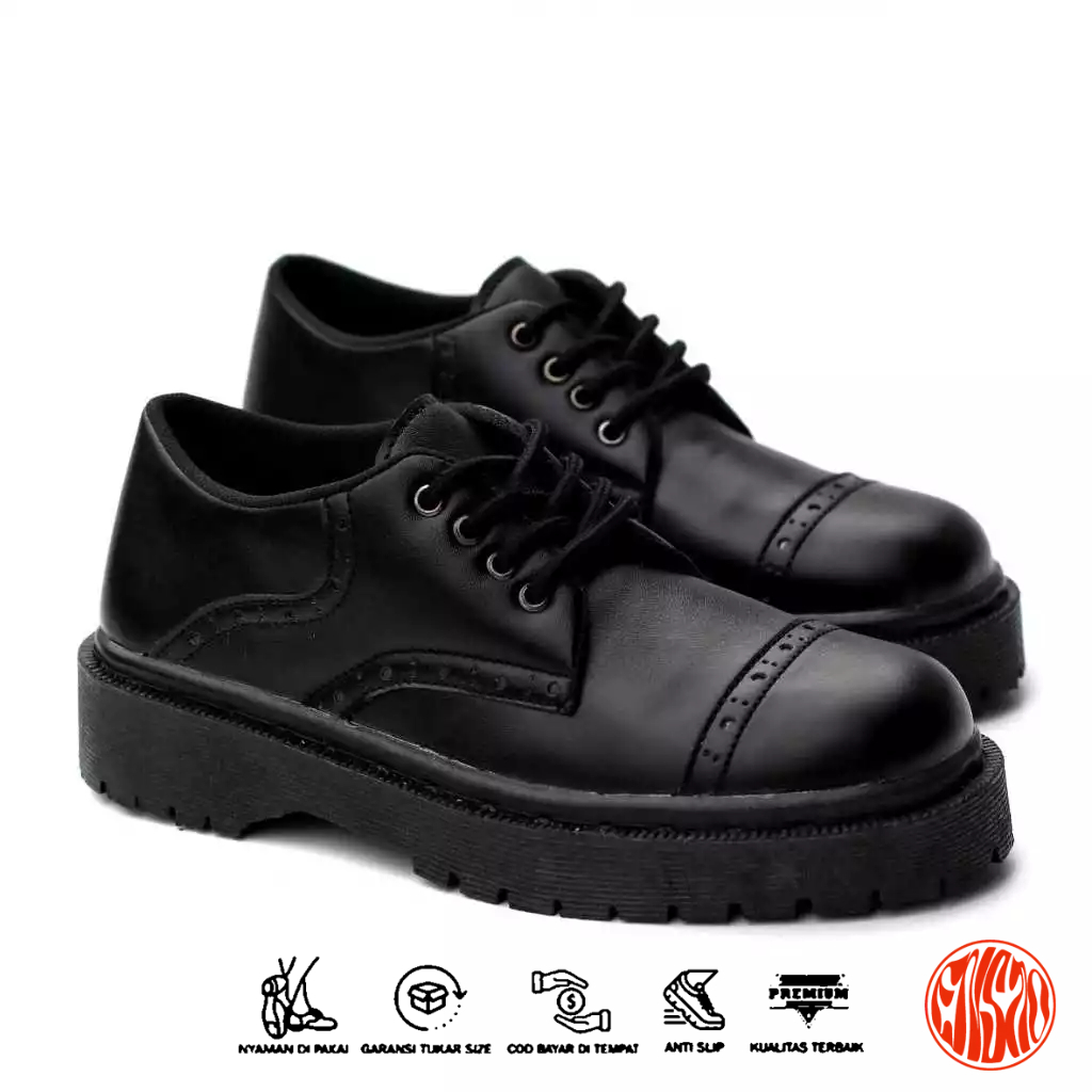Sepatu Pantofel Docmart Hak Tinggi Kerja Pria