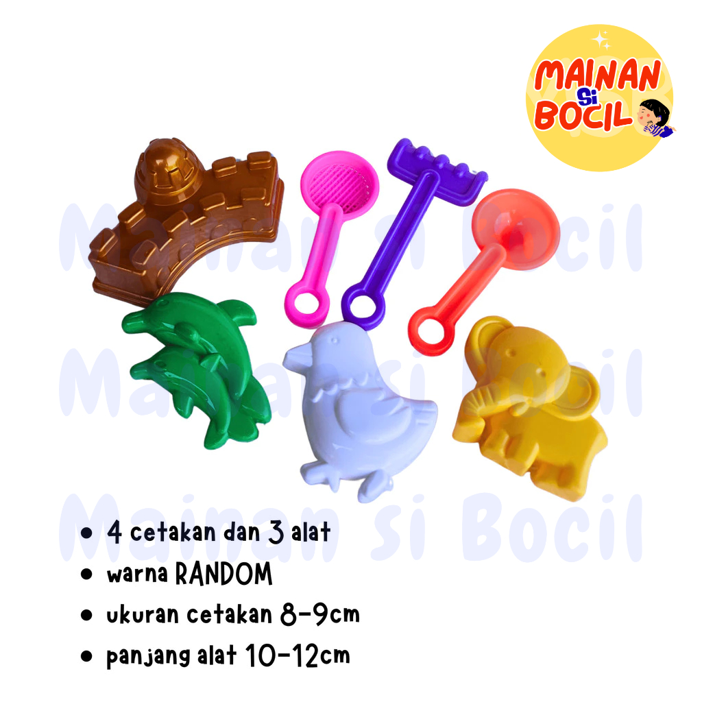 Mainan anak cetakan pasir ajaib sekop pasir satu set