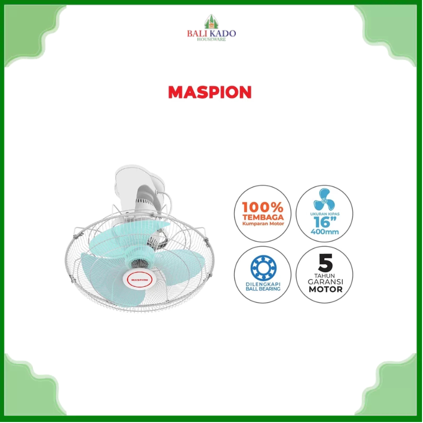 Maspion Orbit Fan Kipas Angin Plafon 16 Inch MOF-401P / Kipas Angin Gantung 16" Maspion MOF 401P