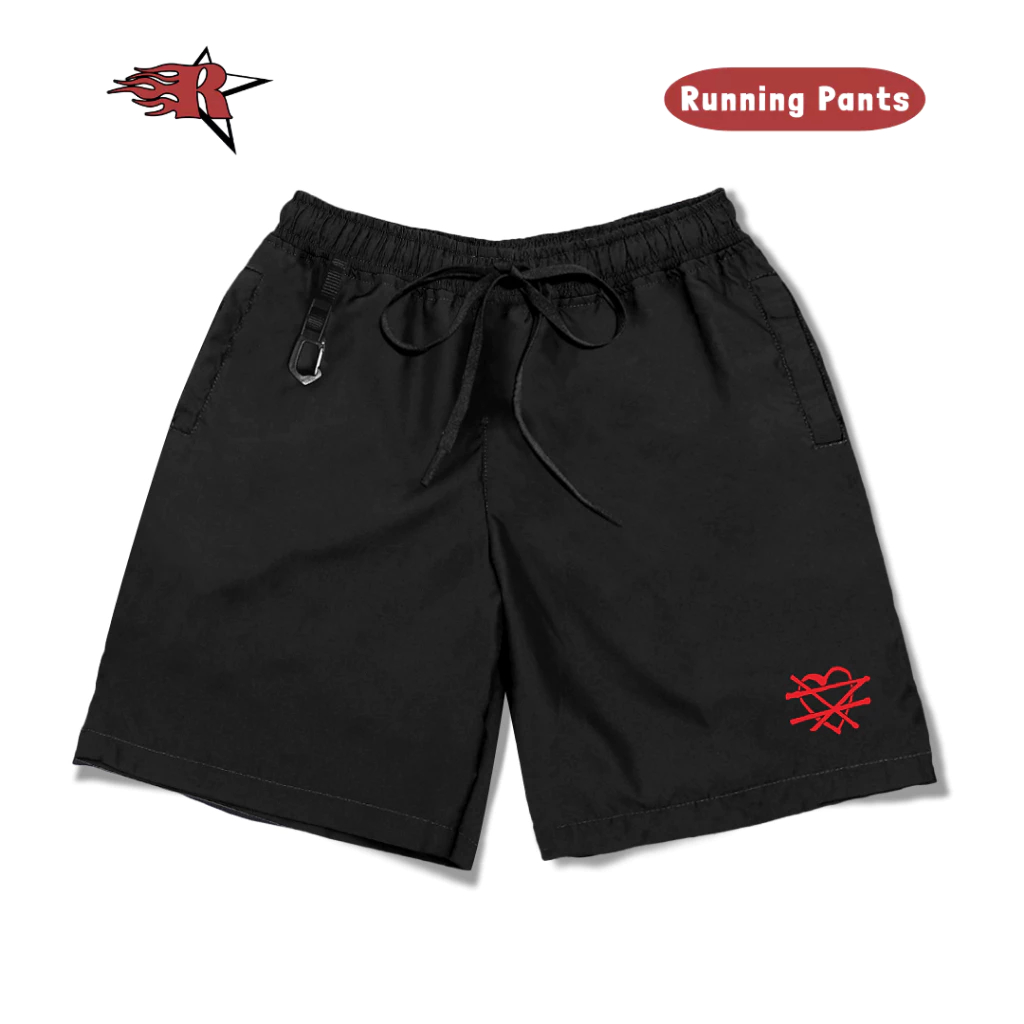 Round - Boardshort Boxer Celana Pendek - Celana Running - Amor Red - Unisex
