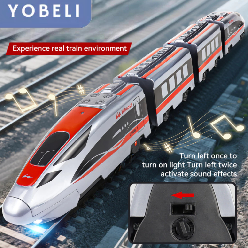 Mainan RC Kereta Api Whoosh Remote Control Kereta  Cepat Dengan Lampu & Efek Suara RC Whoosh