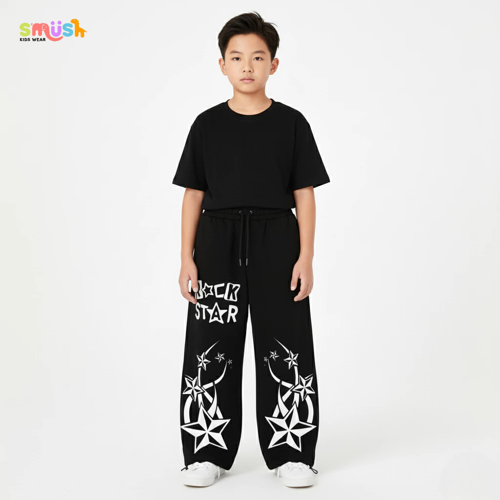 SMUSHKIDS Celana Baggy Skena Anak Rock Star Usia 6-11 Tahun Bahan Fleece
