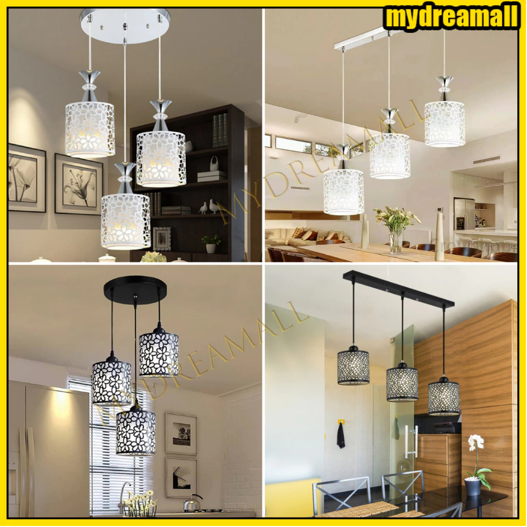 [Termurah -COD] 3 Lampu Gantung Minimalis LED Modern Bentuk Kelopak untuk lampu ruang tamu dapur